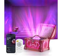 Subzonal-Projecteur Ciel Etoile Coffre Au Trésor Avec Bruit Blanc Et Enceinte, Veilleuse Projecteur Galaxie Aurore Boréale Lampe Ambiance Télécommandé Minuteur Pour Chambre Gaming Enfant Cadeau Noel,