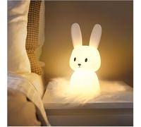 Subzonal-Veilleuse Bebe Bunny Avec 7 Changements De Lumière Contrôle De Tap Recharge Usb Fonction Minuterie Lampe De Chevet Pour Chambre D'enfant Cadeau Jouet Veilleuse En Silicone Pour Enfant
