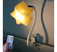 Subzonal-Veilleuse Bébé Étoile À Clip, Lumière Chaude Graduable, 6 Niveaux De Luminosité - Lampe Lecture, Bureau, Led Déco Pépinière, Allaitement, Cadeau Bébé