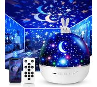 Subzonal-Veilleuse Bébé Projecteur Ciel Etoile, 15 Films Veilleuse Enfant,Bluetooth Musicale Et Lumineuse,360° Rotation Telecommandé Kawaii Decoration Chambre Bebe,Cadeau Bebe Cadeau Naissance Fille