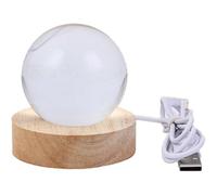 Subzonal-Veilleuse Boule De Cristal Avec Base Led Lampe De Table Étoiles Lumineuses Galaxy Usb Alimentation Veilleuse Chaude Grande Roue Pour Enfant