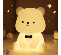 Subzonal-Veilleuse En Forme D'ours Mignon Pour Enfants, Décorez La Chambre Enfant Avec Veilleuse En Silicone Avec 8 Lumières De Couleur, Cadeau De Noël Et D'anniversaire