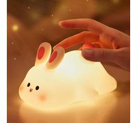 Subzonal-Veilleuse En Silicone Pour Enfant - Lampe Led Pour Bébé - Rechargeable Par Usb - Squishy Touch - Minuterie - Jolie Lampe Lapin - Cadeau Pour Fille Et Garçon - Décoration De Chambre D'enfant