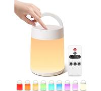 Subzonal-Veilleuse Enfant, 10 Couleurs & 8 Niveaux De Luminosité Veilleuse Bébé, Tactile+Télécommande+Rechargeable+Sans Fil, Lampe De Chevet Pour Chambre&camping,Cadeau Bebe Déco Chambre