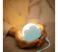 Subzonal-Veilleuse Enfant, 4 Niveaux De Luminosité Veilleuse Led Nuage Avec Corde En Silicone, Rechargeable Lampe De Chevet Pour Enfants, Garçon Fille Lumières Décoratives Pour Chambre De Bébé(Bleu)