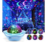 Subzonal-Veilleuse Enfant, 6 Films Veilleuse Bébé, 15 Couleurs 90 Lumières Projecteur Ciel Etoile, Rechargeable, 360° Rotation Lampe De Projection Ciel Etoilé Lampe De Chevet Enfant