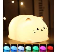 Subzonal-Veilleuse Enfant,7 Couleurs Veilleuse Chat,Veilleuse Bébé Lampe De Chevet Minuterie 3 Heure,Kawaii Veilleuse Déco Chambre ¿Cadeaux Et Surprises Pour Garçons Et Filles