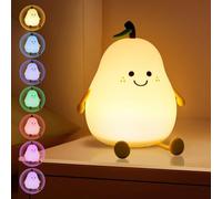 Subzonal-Veilleuse Enfant En Forme De Poire, Veilleuse Enfant Kawaii Avec Fonction Minuterie, Rechargeable Usb, Lampe Pour Enfants En Silicone Pour Salon, Chambre D'enfant, Chambre À Coucher