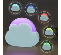 Subzonal-Veilleuse Enfant Nuage Avec 7 Couleurs Lumineuses Lampe De Nuit Bébé Rechargeable Avec Minuteur Lumière Maternité Cadeau Naissance Nouveau Né (Bleu)