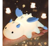Subzonal-Veilleuse Led Pour Enfants, Veilleuse Bébé Silicone Souple, Rechargeable Usb, 3 Réglages D'intensité Lumineuse, 7 Couleurs Changeantes, Décoration De Chambre De Bébé(Bleu)