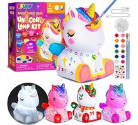 SUBZONAL-Veilleuse Licorne Rechargeable (1200 mAh) avec 2 Modes Lumineux ¿ Kit Créatif DIY à Peindre, Jouet à Peindre et Cadeau pour Enfants de 5 6 7 8 9 10 11 12 ans