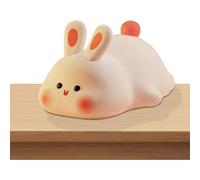 Subzonal-Veilleuse Mignonne ¿ Lampe De Table En Forme De Lapin À Grand Visage, Lampe Tactile En Silicone Veilleuse À Piles Usb Pour Chambre D'enfant, Chambre À Coucher, Adolescente (14,3 X 10,9 X 8