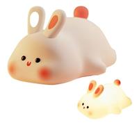 Subzonal-Veilleuse Tactile Lapin - Veilleuse Lapin Silicone, Big Face Rabbit Night Light, Lampe En Silicone Touch, Lampe De Table En Forme De Lapin Doux, Lampe Tactile En Silicone Pour Enfant