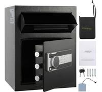SucceBuy 1.7 Cub Deposit Safe, coffre-fort à déposer avec serrure électronique à code et 2 clés de secours, 17,71'' x 13,77'' x 13,77'', coffre-fort professionnel pour argent liquide et courrier, mais