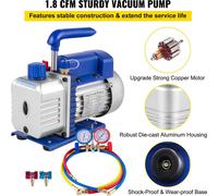 SucceBuy 1.8CFM Pompe à vide Coude Manomètre Set HVAC Auto AC Recharge de réfrigérant