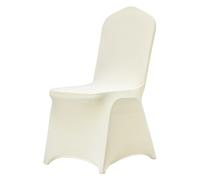 SucceBuy 100 pièces housses de chaise de mariage extensible Polyester Spandex housse pliante plat avant housses de chaise pour hôtel salle à manger fête Ivory 100pcs