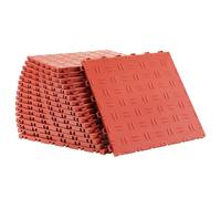 SucceBuy 12" x 12" x 0,53" carreaux de sol de garage emboîtés, paquet de 50, texture double face antidérapante, revêtement de sol pour garages, caves, ateliers de réparation, rouge