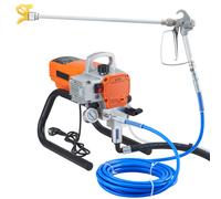 SucceBuy 1500/1800W pulvérisateur de peinture murale sans air Kit de pistolet pulvérisateur électrique pression de pulvérisation réglable Machine de pulvérisation de peinture murale 1500W