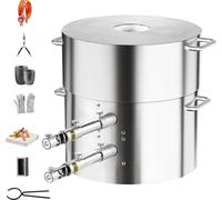 SucceBuy 16 kg/35 lbs Kit de four de fusion au propane avec double brûleur šC ?quip ? de creusets et de pinces. Idéal pour le recyclage de l'or, de l'argent, du cuivre et de l'aluminium, excellent fou