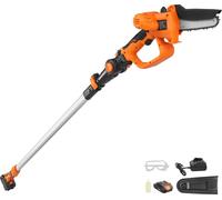 SucceBuy 2-in-1 Cordless Pole Saw & Mini Chainsaw, 20V 2Ah Battery Pole Chainsaw, 5" Capacité de coupe 8 ft Reach Pole Saw pour Branch Cutting & Tree Trimming (Battery and Blade Cover Included)