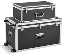 SucceBuy 2 x valises de transport Valises de rangement verrouillables, grande caisse de rangement (816 x 452 x 460 mm) avec roulettes et 3 poignées métalliques, solution de rangement robuste avec couv