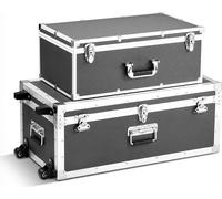 SucceBuy 2 x valises de transport Valises de rangement verrouillables, grandes caisses de rangement avec roulettes et 3 poignées métalliques, solution de rangement robuste avec couvercles pour la mais