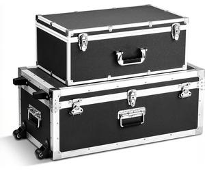 SucceBuy 2 x valises de transport Valises de rangement verrouillables, grandes valises à roulettes avec couvercle et 3 poignées métalliques, solution de rangement robuste pour la maison et la résidenc