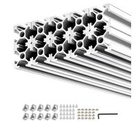 SucceBuy 2020 Profilés en aluminium, lot de 10 pièces de 122 cm, profilés à rainure en T anodisés conformes aux normes européennes, profilés extrudés robustes, rails en aluminium pour accessoires d'im