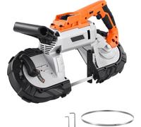SucceBuy 20V Scie à ruban sans fil 127x115mm Profondeur de coupe 120m/min Vitesse outil