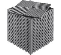 SucceBuy 24 x Tapis de drainage Carreaux de sol modulaires 415x415mm Carreaux de sol de drainage et tapis de douche pour garage jardin et extérieur