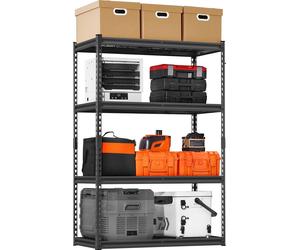 SucceBuy 2400 lbs Étagère de stockage haute performance à 4 niveaux, 20" P x 40" L x 60" H Étagère métallique réglable, étagère industrielle polyvalente pour garage, entrepôt, cuisine, cave, noir