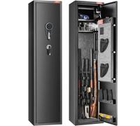 SucceBuy 3-8 fusils pistolet coffre-fort avec clavier numérique et serrure pistolet armoire de rangement avec étagère de rangement amovible pour pistolets longs à la maison 6-8 with Locker