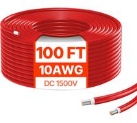 SucceBuy 30,48m Câble solaire 10AWG IP67 Câble d'extension PV rouge