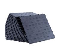 SucceBuy 305 x 305 x 13,4mm Carreaux de sol de garage à emboîtement 50 PCS Chaussures de sol antidérapantes double face Revêtement de sol pour garages Gris graphite