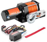 SucceBuy 3500 lb treuil électrique, 12 V DC, remorquage ATV/UTV, 39 ft de corde synthétique, guide-câble en aluminium, IP55 étanche, télécommande par câble, utilisation en bateau