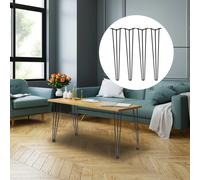 SucceBuy 4 pièces pieds de Table en métal 16-40 pouces 3 tiges pieds de meubles en épingle à cheveux bricolage maison banc salle à manger bureau fin Table basse pieds 30 inch