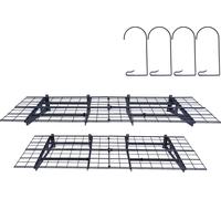 SucceBuy 4 x 2 ft Étagères de garage - pack de 2. Montage mural robuste. Capacité de charge totale de 500 lbs. Idéal pour le stockage dans le garage, l'atelier, la remise.