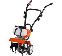 SucceBuy 43 CC Déchaumeur à 2 temps avec moteur à essence, 4 dents en acier réglables pour le travail du sol de la pelouse, du jardin et du champ, durable, polyvalent, moteur à 2 temps
