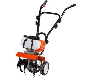 SucceBuy 43 CC Déchaumeur à 2 temps avec moteur à essence, 4 dents en acier réglables pour le travail du sol de la pelouse, du jardin et du champ, durable, polyvalent, moteur à 2 temps