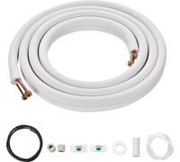 SucceBuy 4876,8 mm Kit Mini-Split-Line, tube cuivre 6,4 & 9,5 mm avec isolation triple couche, pour climatiseurs et pompes à chaleur, y compris câble de raccordement de 18 pieds et accessoires
