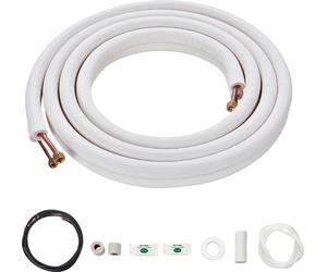 SucceBuy 4876,8 mm Kit Mini-Split-Line, tube cuivre 6,4 & 9,5 mm avec isolation triple couche, pour climatiseurs et pompes à chaleur, y compris câble de raccordement de 18 pieds et accessoires