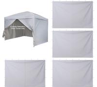 SucceBuy 4x parois latérales pour pavillon, adaptées au pavillon pliable 3 x 3 m, parois latérales hydrofuges avec revêtementPolyuréthanepour la protection solaire, paroi latérale avec porte à fermetu