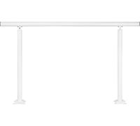 SucceBuy 5 FT Kit rampe d'escalier, mains courantes réglables en aluminium blanc pour 0-5 marches, pour l'intérieur et l'extérieur, aide pour les personnes âgées