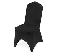 SucceBuy 50 pièces housses de chaise noires Polyester Spandex housses extensibles pour fête de mariage salle à manger Banquet housse de chaise avant arquée