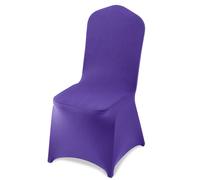SucceBuy 50 pièces housses de chaise violettes Polyester Spandex housse de chaise housses extensibles pour fête de mariage housses de chaise avant plate shot 50pcs red