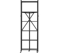 SucceBuy 6 étages, étagères pliables avec roulettes, 30x61x183 cm, étagère pliable pour charges lourdes, étagère sur pied sans montage, étagère ménagère polyvalente, étagère de cuisine, étagère métall
