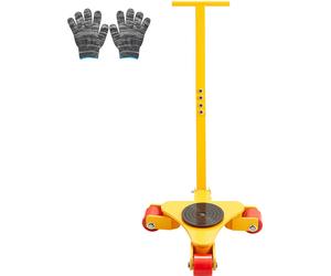 SucceBuy 6614 LBS/3T Chariot pour machines, chariot industriel en acier au carbone avec poignée, 3 roues enPolyuréthanepivotant à 360°, capuchon antidérapant, utilisation en entrepôt et en atelier