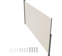 SucceBuy 71 "x118" Store latéral rétractable, brise-vue extérieur, polyester 180 g, imperméable, UV30+ Séparation de pièce, brise-vent pour terrasse, arrière-cour, balcon, beige