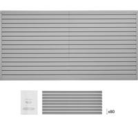 SucceBuy 8 x 4 ft revêtement mural à lamelles en PVC, mur à lamelles gris pour garage avec accessoires