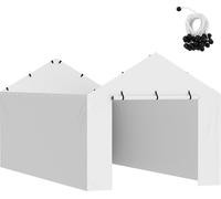 SucceBuy Abri de remplacement pour parois latérales de carport, 3 x 6 m, bâche résistante et étanche avec protection UV, installation facile avec sangles, abri de tente de garage, blanc